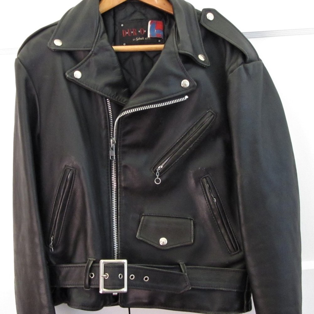 Vintage Dur o Jac by Schott NYC Motorcycle Jacket, Heavy Duty Leather, Size 40